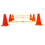 cone and adjustable hurdles fitness training